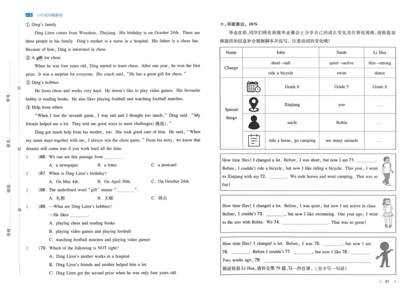 一本小升初冲刺新卷英语_2024年人教版小学数学一二三四五六年级上册下册期中期末试a0747_小学全科《同步练习+精品试卷》打包下载（1-6年级单元月考期中期末试卷）_小升初中总复习