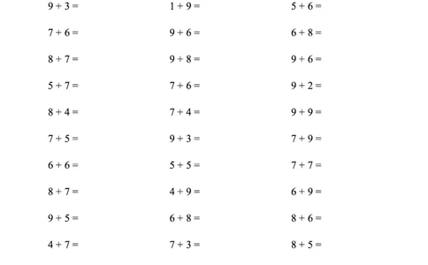 一年级上册数学（20以内的进位加法)1500题_一上数学25秋