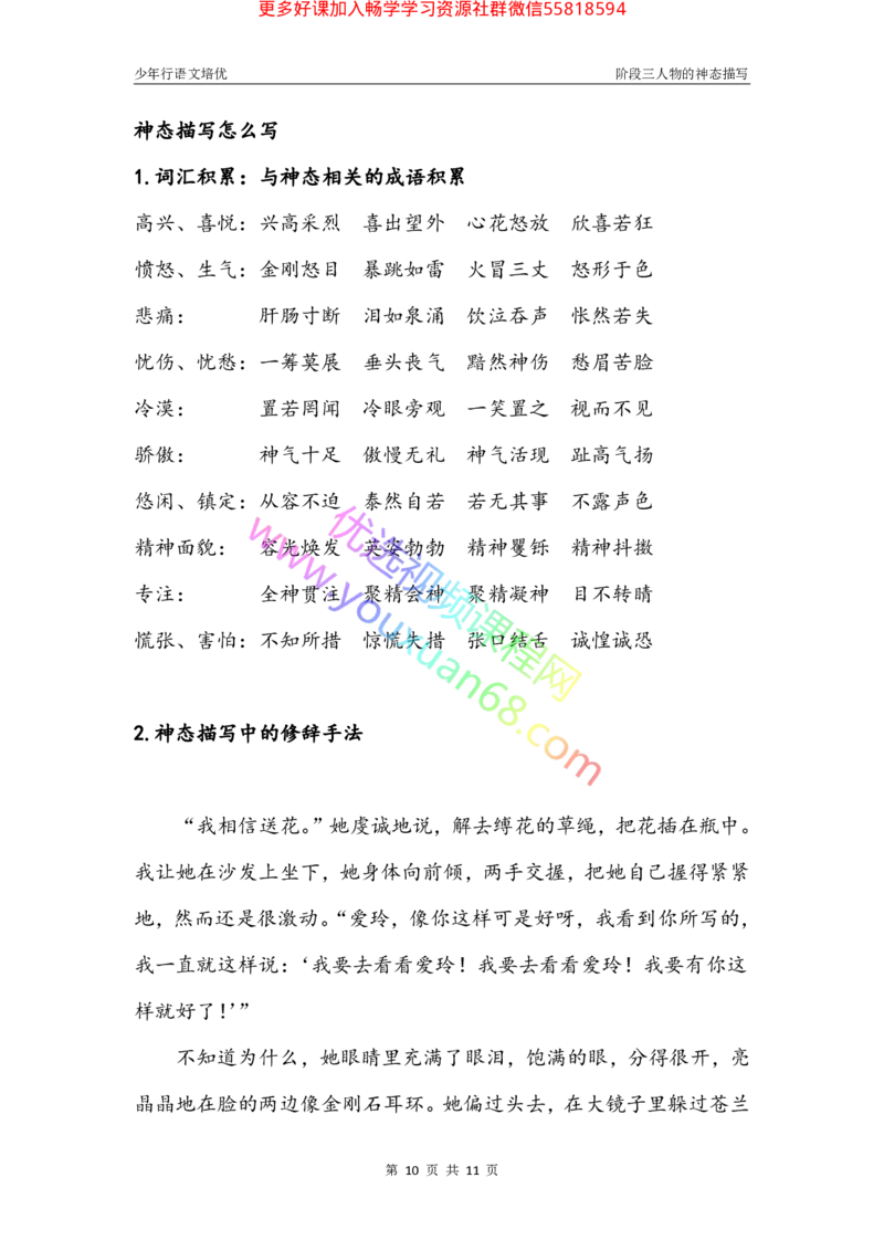 07.神态描写1：基础考点_小学生作文专项名师课合集16套小学~视频+PDF_027.完结平哥语文培优作文（阶段三）读写基础：描写方法