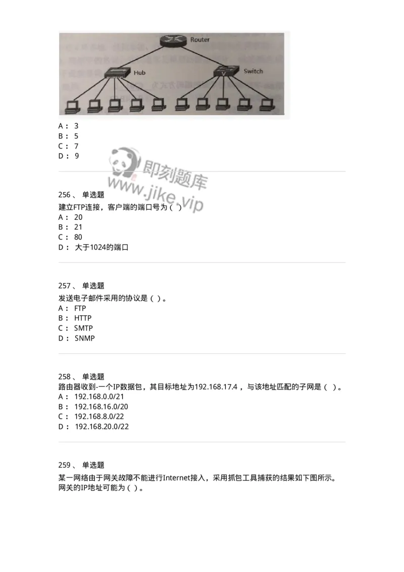 1403-计算机网络基础知识-138017_军队文职(1)_01.军队文职真题-专业课_（全）版本一（历年真题+章节练习+模拟题）_收发员兼通信员(军队文职-技能岗)_章节练习_纯题目