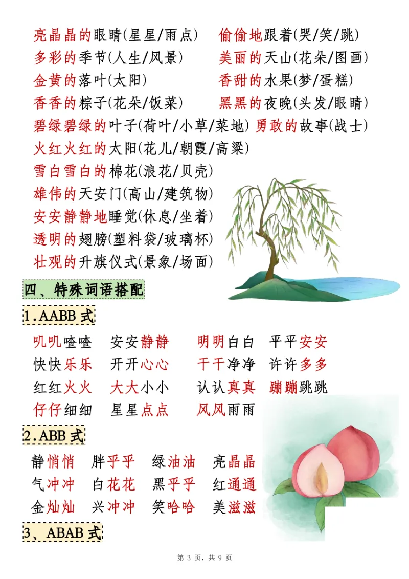 1129一下语文期中知识点汇总（9页）_一年级上下册资料_一年级下册小红书同款资料_一下数学