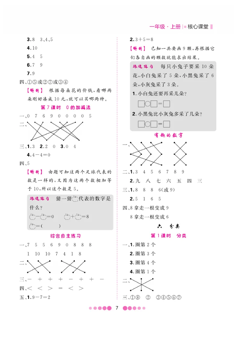 《核心课堂》1年级数学上册（冀教版）册_2024年人教版小学数学一二三四五六年级上册下册期中期末试a0747_小学全科《同步练习+精品试卷》打包下载（1-6年级单元月考期中期末试卷）