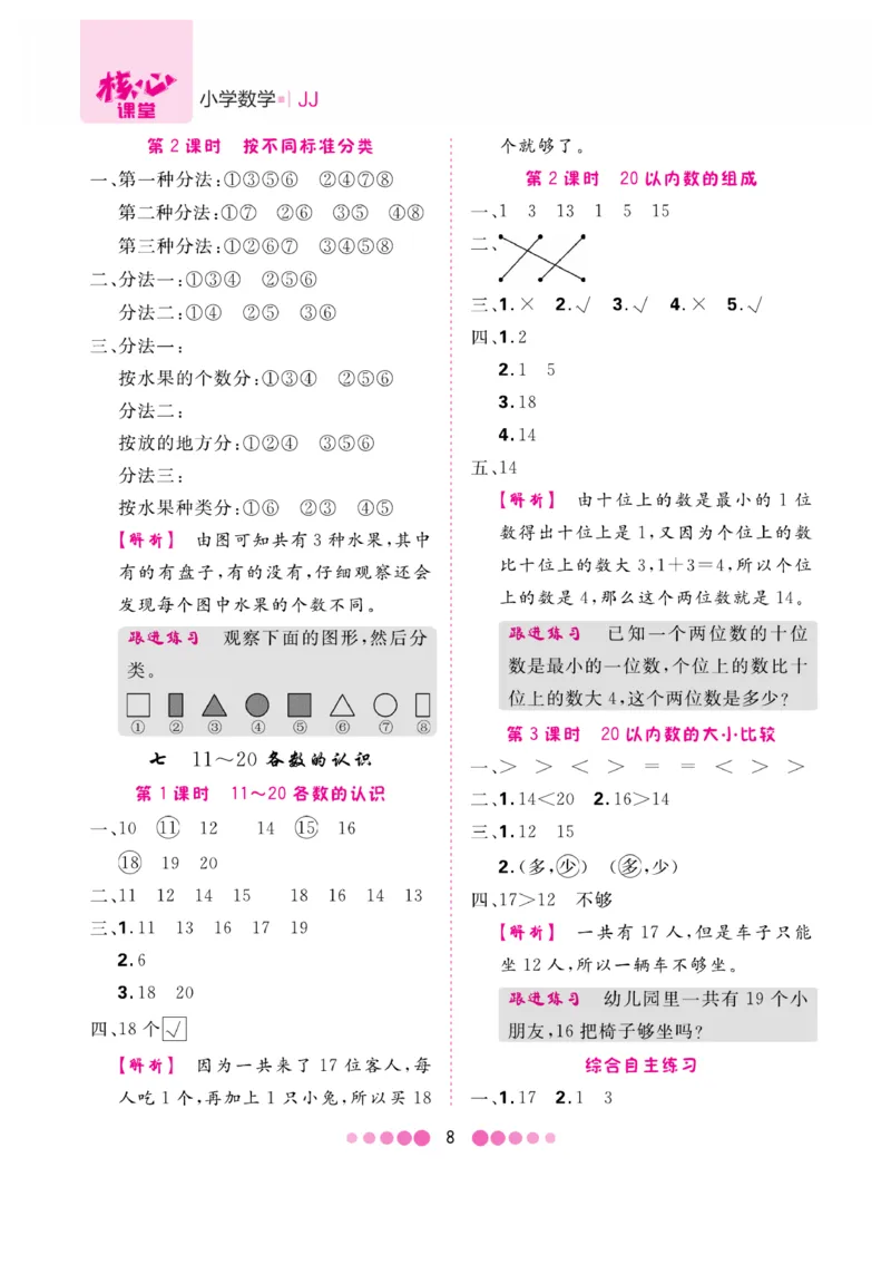 《核心课堂》1年级数学上册（冀教版）册_2024年人教版小学数学一二三四五六年级上册下册期中期末试a0747_小学全科《同步练习+精品试卷》打包下载（1-6年级单元月考期中期末试卷）