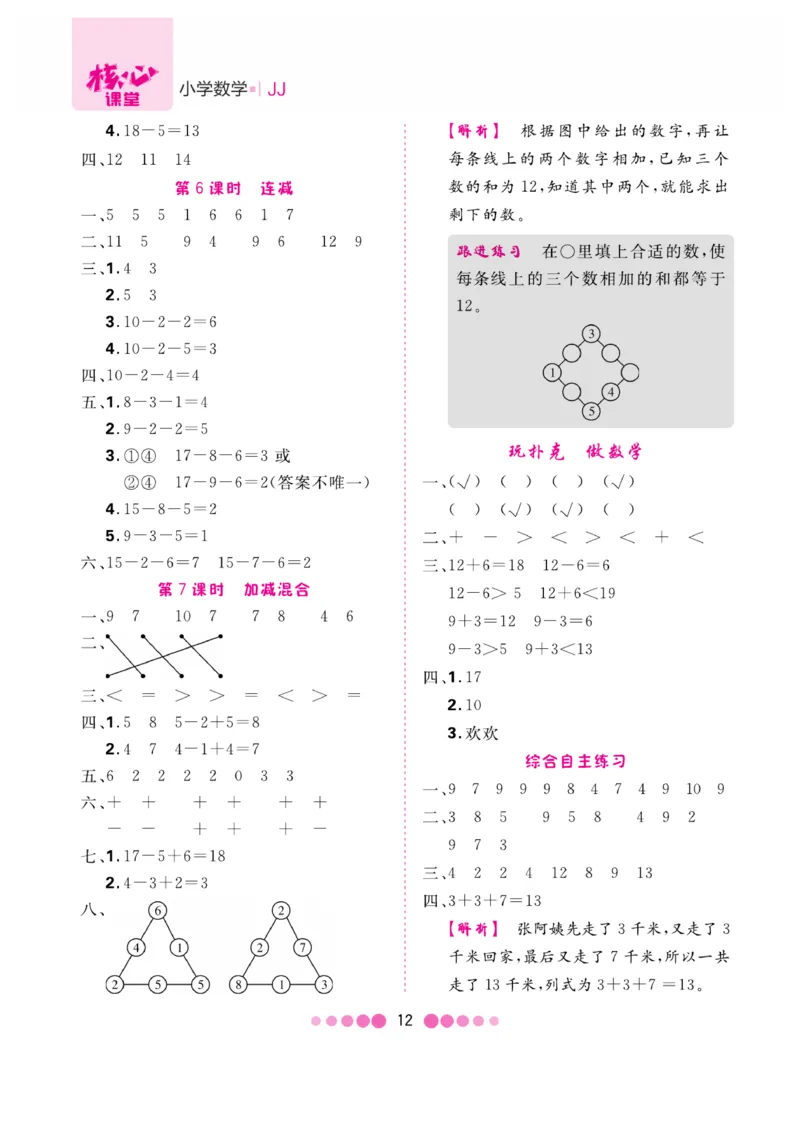 《核心课堂》1年级数学上册（冀教版）册_2024年人教版小学数学一二三四五六年级上册下册期中期末试a0747_小学全科《同步练习+精品试卷》打包下载（1-6年级单元月考期中期末试卷）