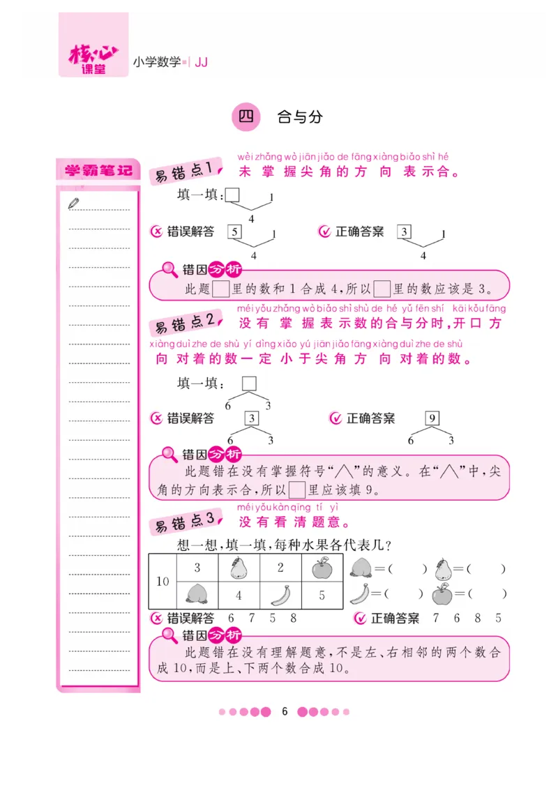 《核心课堂》1年级数学上册（冀教版）册_2024年人教版小学数学一二三四五六年级上册下册期中期末试a0747_小学全科《同步练习+精品试卷》打包下载（1-6年级单元月考期中期末试卷）