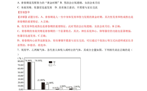 生物（重庆卷）（全解全析）_2025年初中《中考第一次模拟》全国各地区模拟卷（8科全）(1)_2025年《中考第一次模拟卷》初中生物_重庆&radic;_生物（重庆卷）