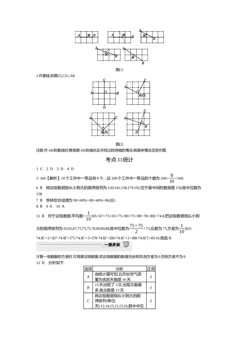 中考数学真题分类训练答案_2024全国中考数学真题分类(1)