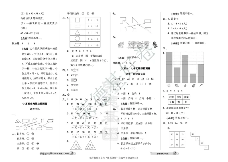 好卷一年级下册数学北京版A部分_2024年人教版小学数学一二三四五六年级上册下册期中期末试a0747_小学全科《同步练习+精品试卷》打包下载（1-6年级单元月考期中期末试卷）_小学数学