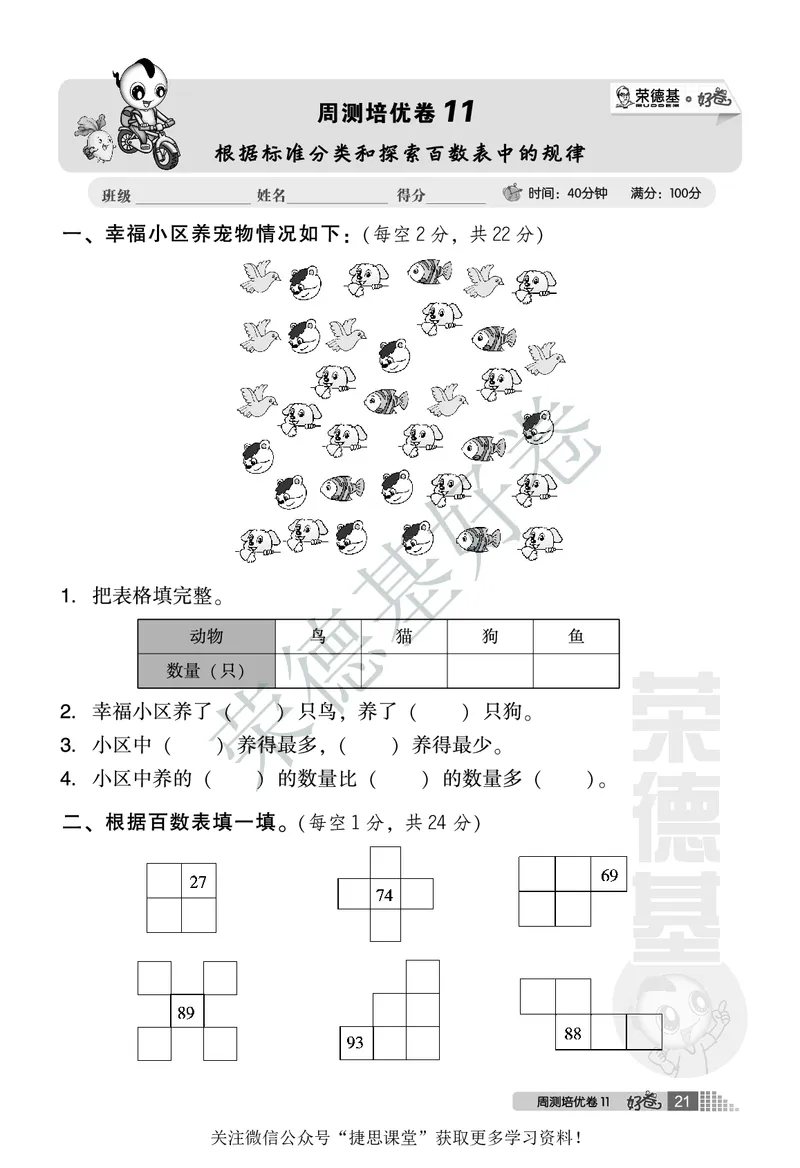 好卷一年级下册数学北京版A部分_2024年人教版小学数学一二三四五六年级上册下册期中期末试a0747_小学全科《同步练习+精品试卷》打包下载（1-6年级单元月考期中期末试卷）_小学数学