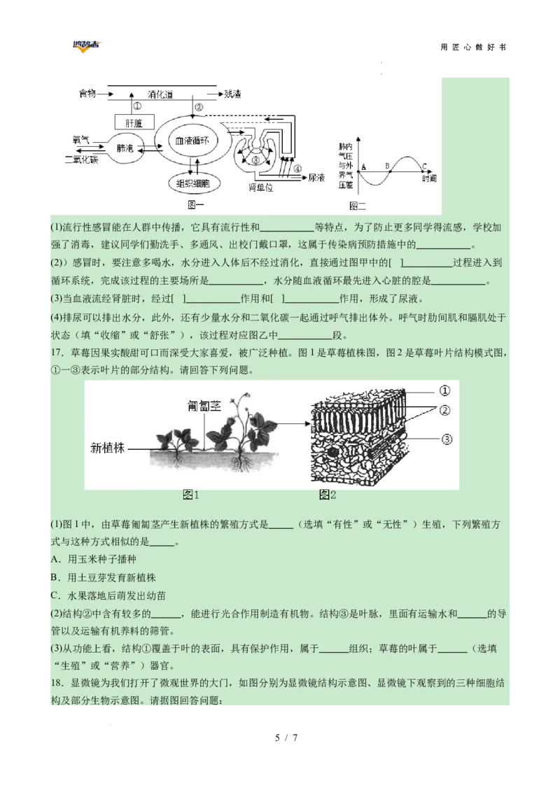 生物（陕西卷）（考试版A4）_2025年初中《中考第一次模拟》全国各地区模拟卷（8科全）(1)_2025年《中考第一次模拟卷》初中生物_陕西&radic;