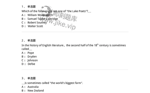 114-2018年军队文职人员招聘考试《英语语言文学》真题-137702_军队文职(1)_01.军队文职真题-专业课_（全）版本一（历年真题+章节练习+模拟题）_英语言文学(军队文职)_历年真题_纯题目