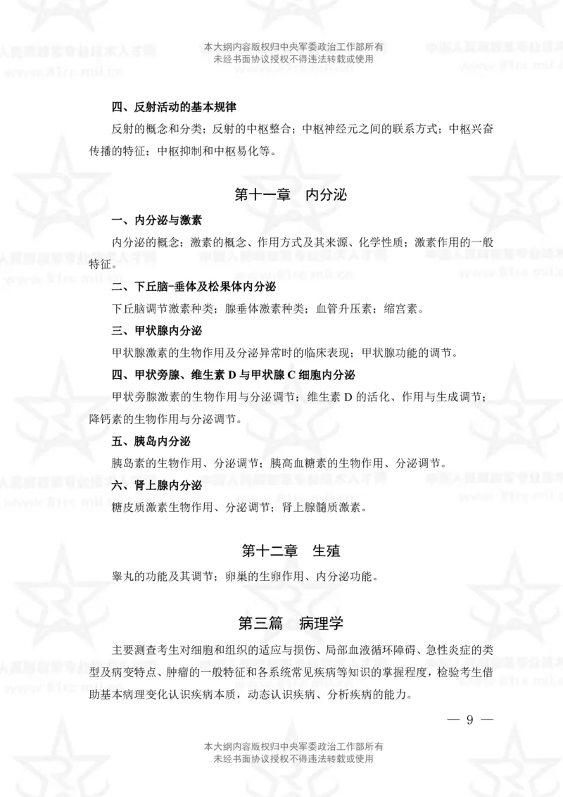 22、医学检验技术专业科目考试大纲_军队文职(1)_08.备考分数线等信息_新版军队文职考试大纲