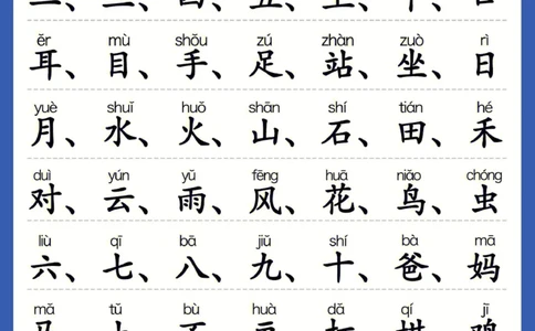 一年级上册必认300字_幼小语数英专项资料_幼小语文专项