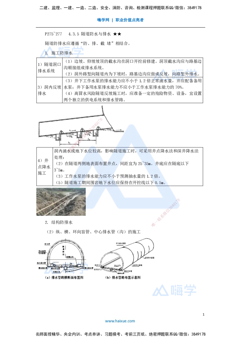 48.2025李昌春-名师精讲通关-第四章（48）隧道防水与排水和隧道通风防尘及水电作业_2026年一级建造师_2026年一建公路_2025年一建公路SVIP_02-基础精讲✿高端面授✿深度强化_讲义