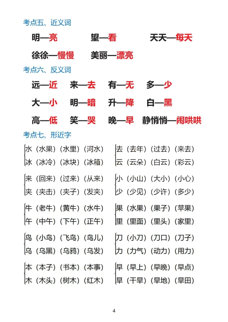 1_一上语文1&middot;8单元考点总结_一到六小学晨读晚默晨诵晚读_24秋一年级上册各类资料(小纸条知识点默写单)