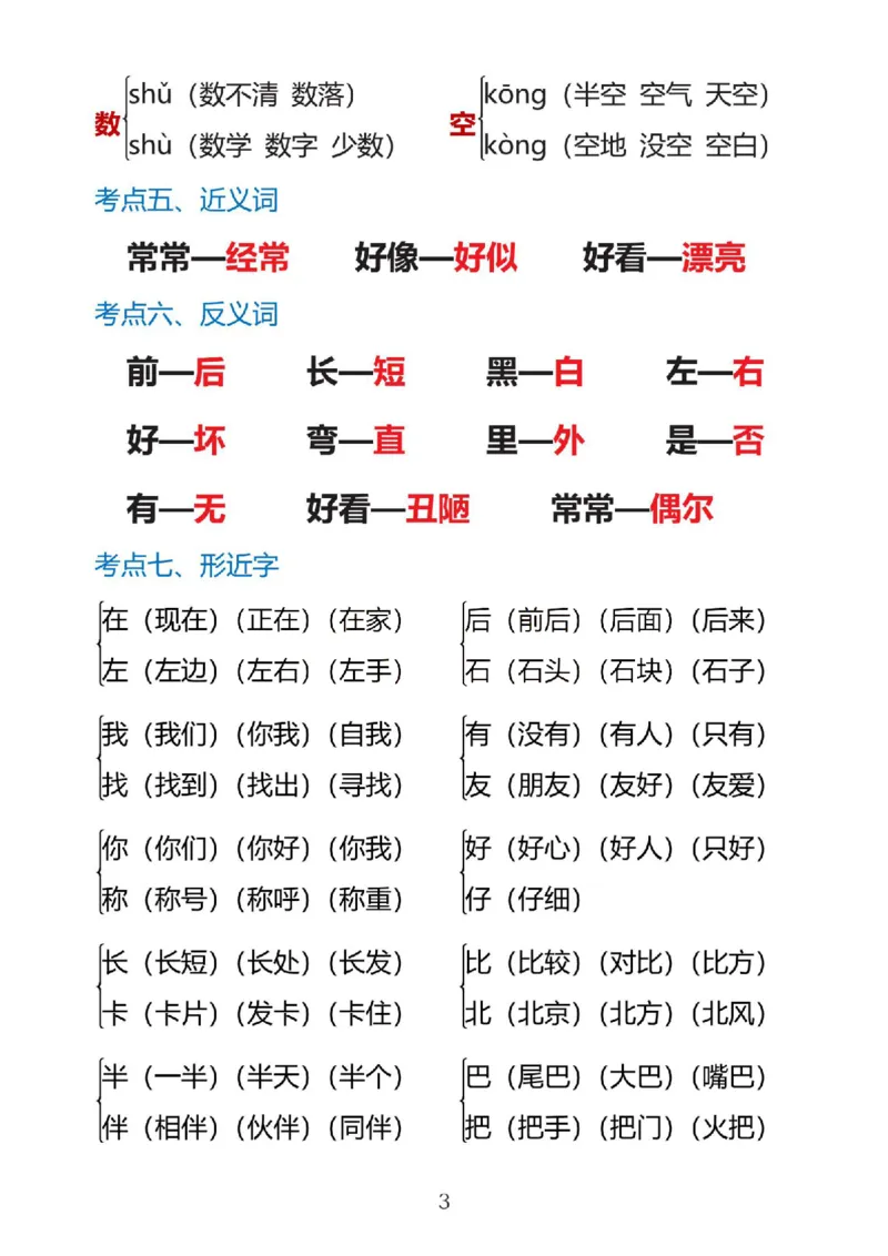 1_一上语文1&middot;8单元考点总结_一到六小学晨读晚默晨诵晚读_24秋一年级上册各类资料(小纸条知识点默写单)