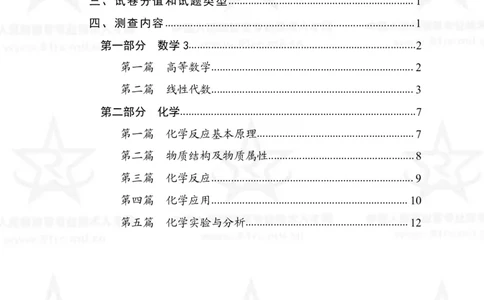 13、数学3+化学专业科目考试大纲_军队文职(1)_08.备考分数线等信息_新版军队文职考试大纲