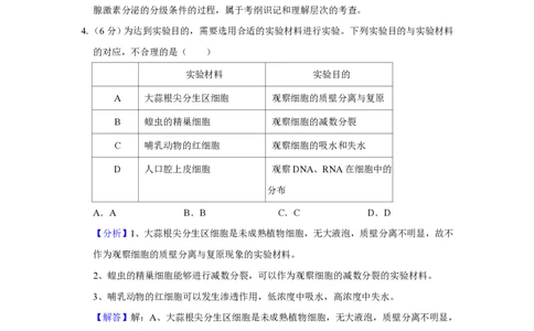 2020年高考生物试卷（新课标Ⅰ）（解析卷）_生物历年高考真题_新&middot;PDF版2008-2025&middot;高考生物真题_生物（按年份分类）2008-2025_2020&middot;高考生物真题