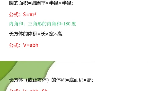 2025秋新版1-6年级数学必背公式大全_六上数学25秋