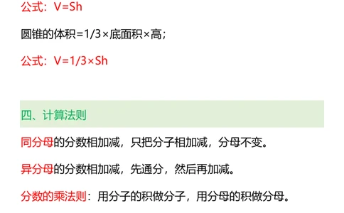 2025秋新版1-6年级数学必背公式大全_六上数学25秋