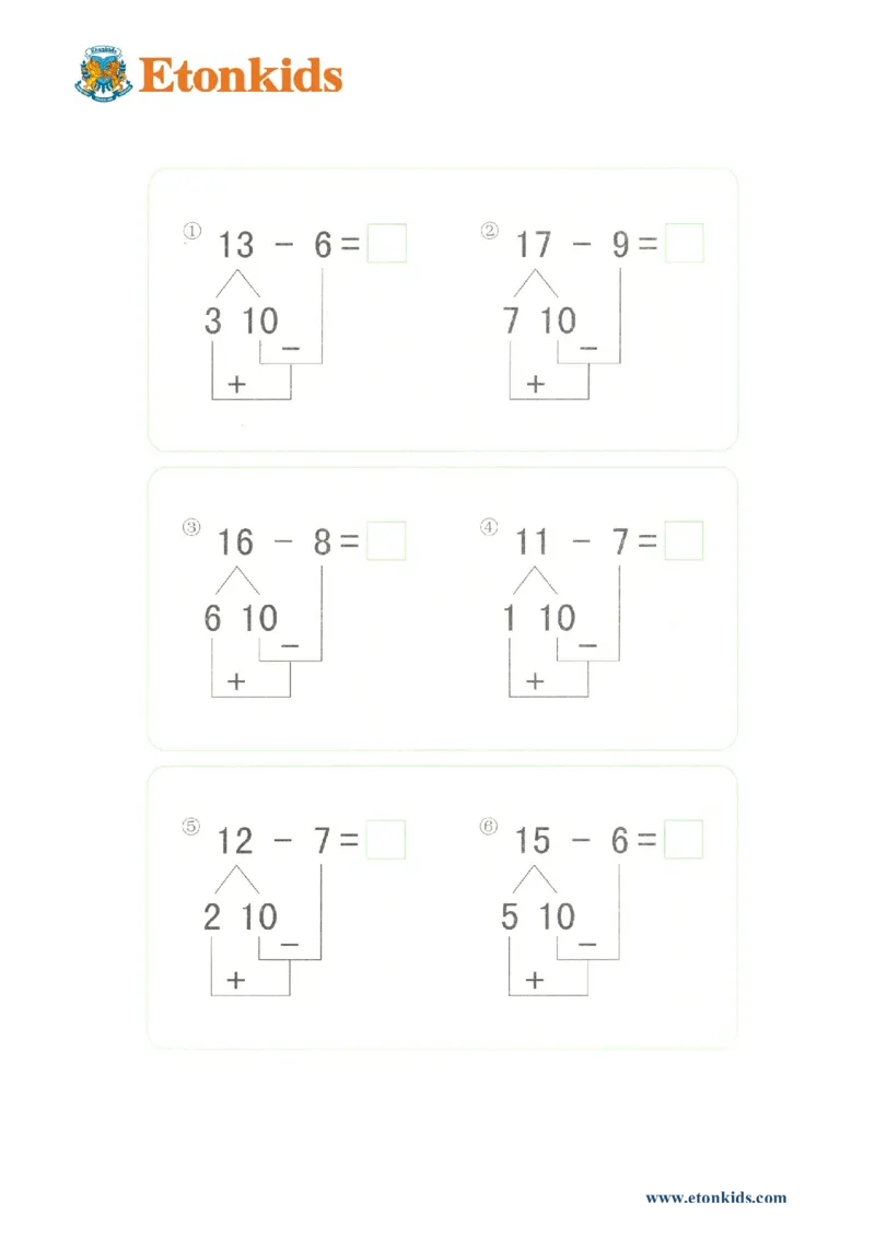 p101计算-20以内退位减法_幼小衔接全套_7.幼小衔接全套_22、幼小衔接教材_数学幼小衔接幼儿操作手册word（数学）