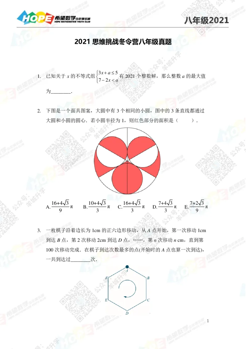 2021冬令营8年级_希望杯IHC