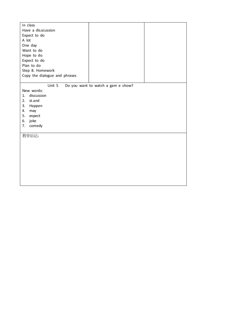 八年级英语教案：Unit5Doyouwanttowatchagameshow2_初中英语新版_最新人教版英语八年级上册_老版（含有参考价值）_01教案人教版初中英语八上（多版本）易提分旗舰店