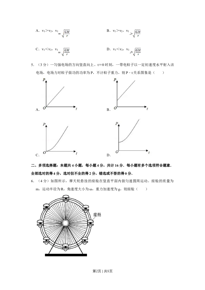 2019年高考物理试卷（江苏）（空白卷）_物理历年高考真题_新&middot;Word版2008-2025&middot;高考物理真题_物理（按年份分类）2008-2025_2019&middot;高考物理真题