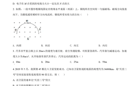 2019年高考物理试卷（海南）（空白卷）_物理历年高考真题_新&middot;PDF版2008-2025&middot;高考物理真题_物理（按试卷类型分类）2008-2025_自主命题卷&middot;物理（2008-2025）_海南自主命题&middot;物理（2008-2025）