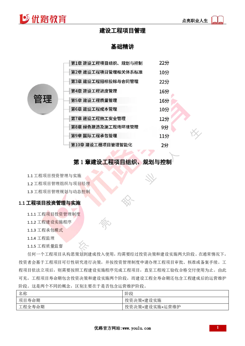 25年一建《项目管理》精讲第1章1~2节讲义打印版_2026年一级建造师_2026年一建管理_2025年一建管理SVIP_02-基础精讲✿高端面授✿深度强化_27-管理《教材精讲班》陈伟YL