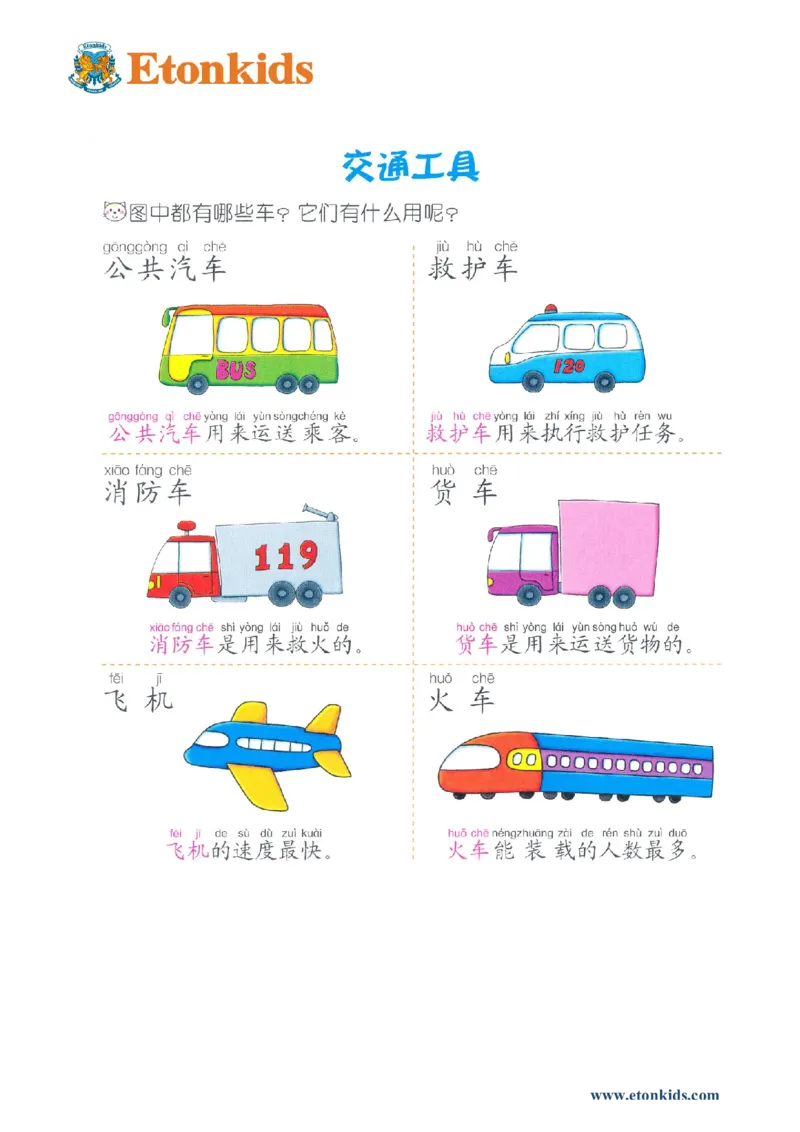 p80-识字：交通工具_幼小衔接全套_7.幼小衔接全套_22、幼小衔接教材_语文幼小衔接教师参考用书word（语文）