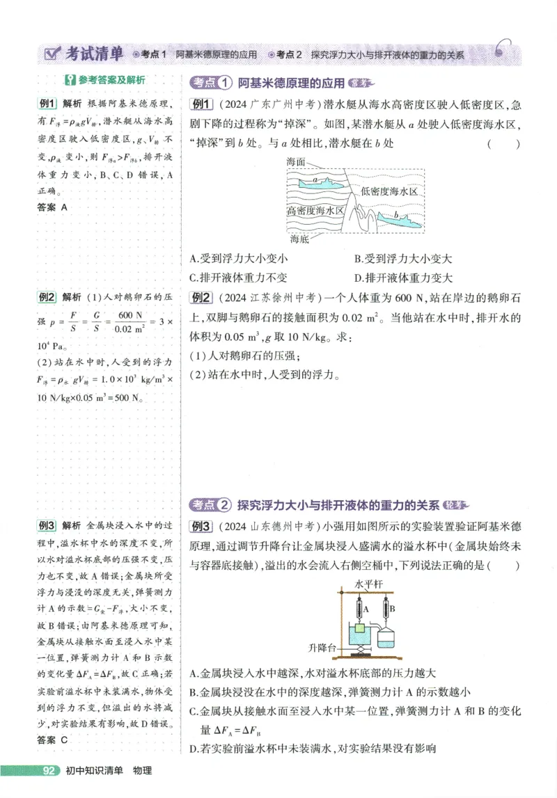 2026版53初中知识清单-物理