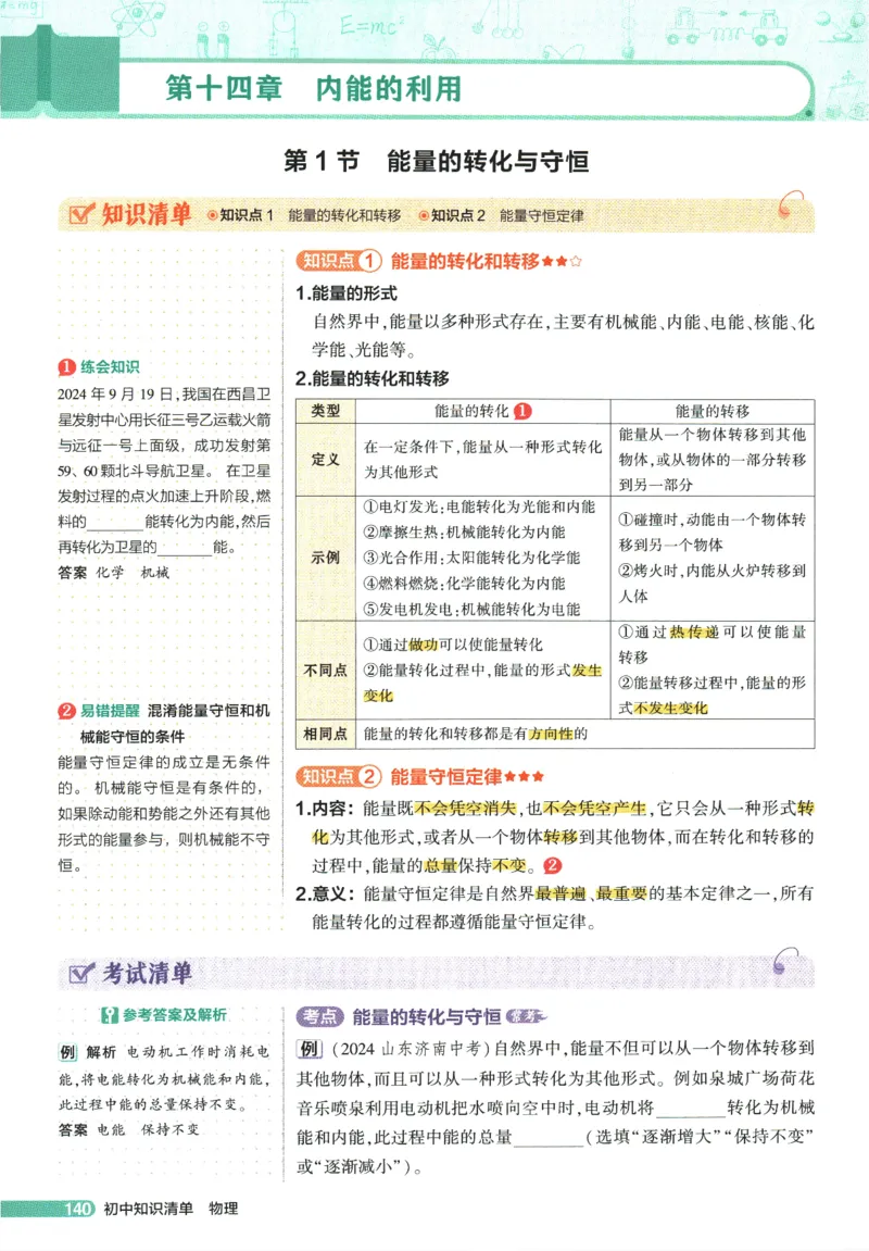 2026版53初中知识清单-物理