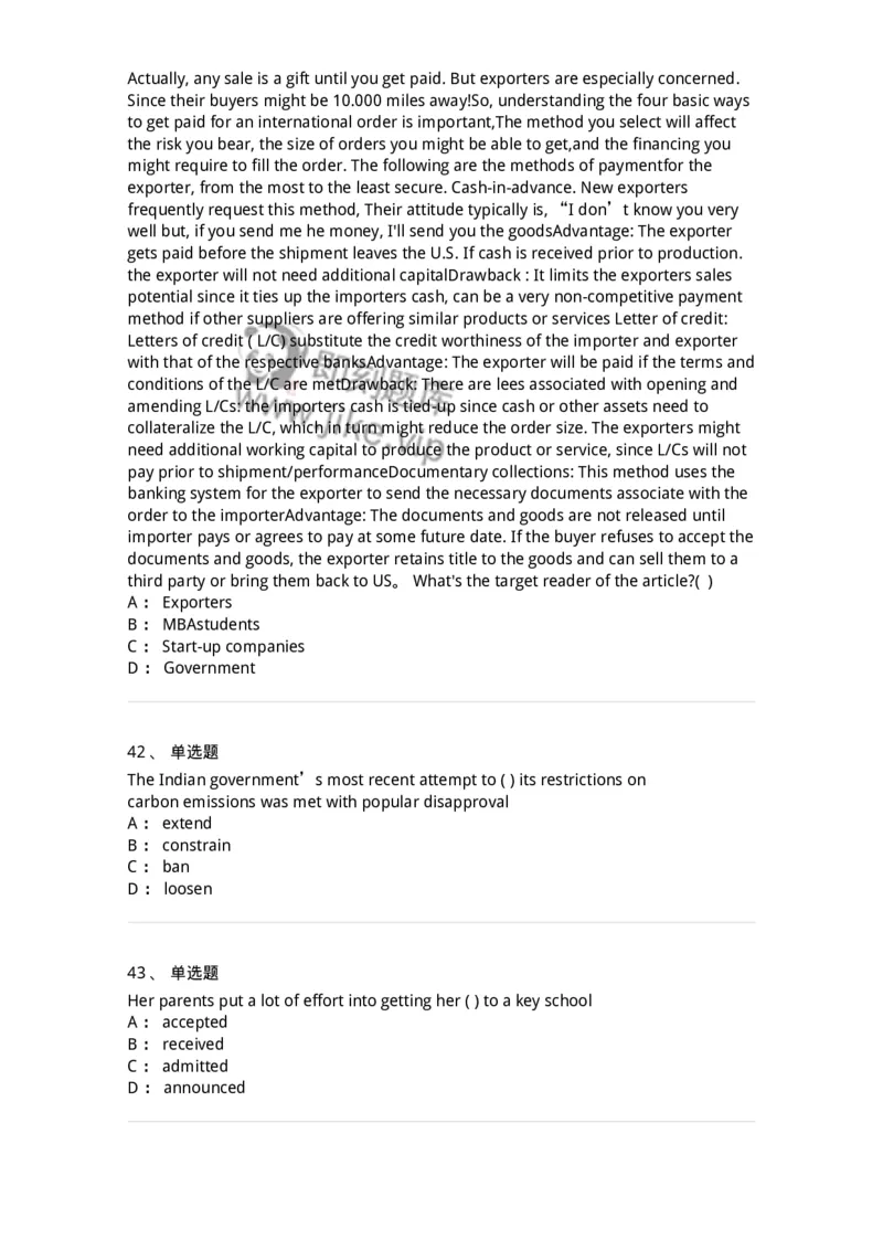 0-军队文职人员招聘考试《英语语言文学》模拟预测8-325798_军队文职(1)_01.军队文职真题-专业课_（全）版本一（历年真题+章节练习+模拟题）_英语言文学(军队文职)_预测模拟_纯题目