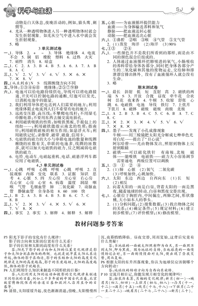 科学五年级上册苏教版_2024年人教版小学数学一二三四五六年级上册下册期中期末试a0747_小学全科《同步练习+精品试卷》打包下载（1-6年级单元月考期中期末试卷）_小学科学