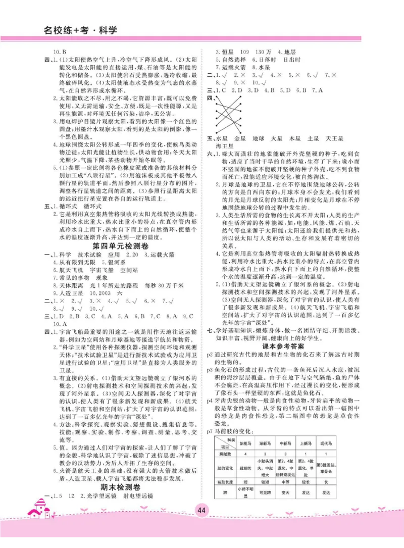 名校练+考六年级下册科学鄂教版_2024年人教版小学数学一二三四五六年级上册下册期中期末试a0747_小学全科《同步练习+精品试卷》打包下载（1-6年级单元月考期中期末试卷）_小学科学