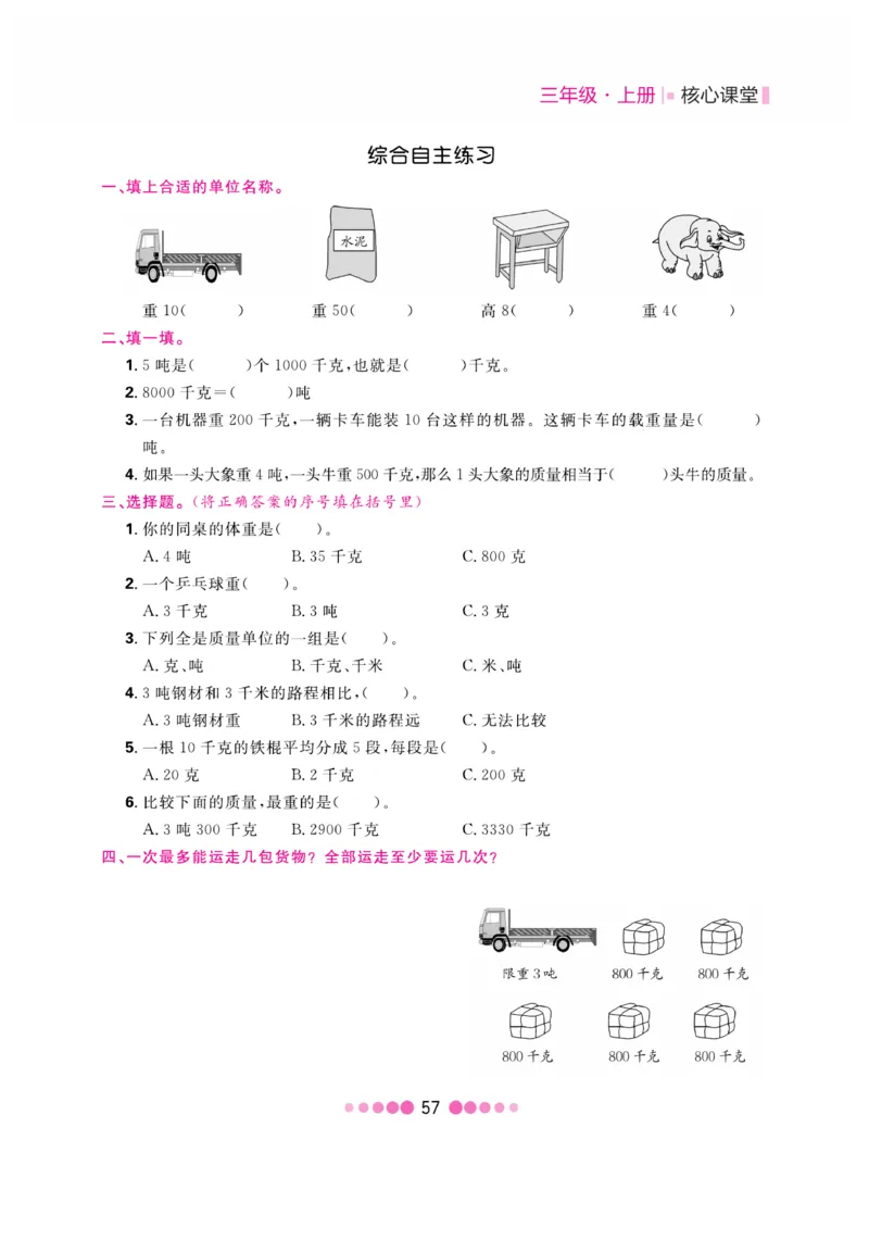 《核心课堂》3年级数学上册（冀教版）书_2024年人教版小学数学一二三四五六年级上册下册期中期末试a0747_小学全科《同步练习+精品试卷》打包下载（1-6年级单元月考期中期末试卷）