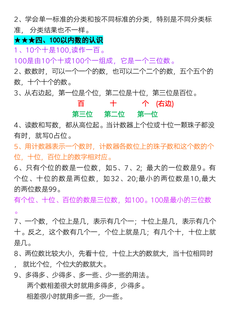 2.12一年级数学下册知识点预习汇总大全(1)_一年级上下册资料_小学一年级学习资料-25年更新版_1-04、小学一年级数学下册_1-4-1、复习、知识点、归纳汇总_人教版