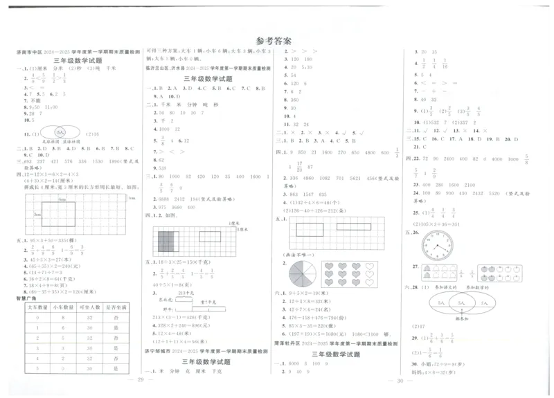 25秋亮点激活大试卷 3人数（上）