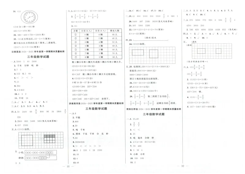 25秋亮点激活大试卷 3人数（上）