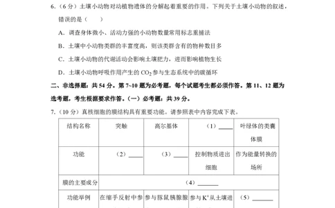 2020年高考生物试卷（新课标Ⅰ）（空白卷）_生物历年高考真题_新&middot;PDF版2008-2025&middot;高考生物真题_生物（按省份分类）2008-2025_2008-2025&middot;（山西）生物高考真题