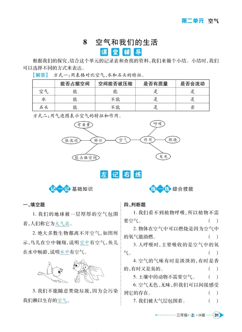 科学教科版左记右练3年级上册_2024年人教版小学数学一二三四五六年级上册下册期中期末试a0747_小学全科《同步练习+精品试卷》打包下载（1-6年级单元月考期中期末试卷）_小学科学