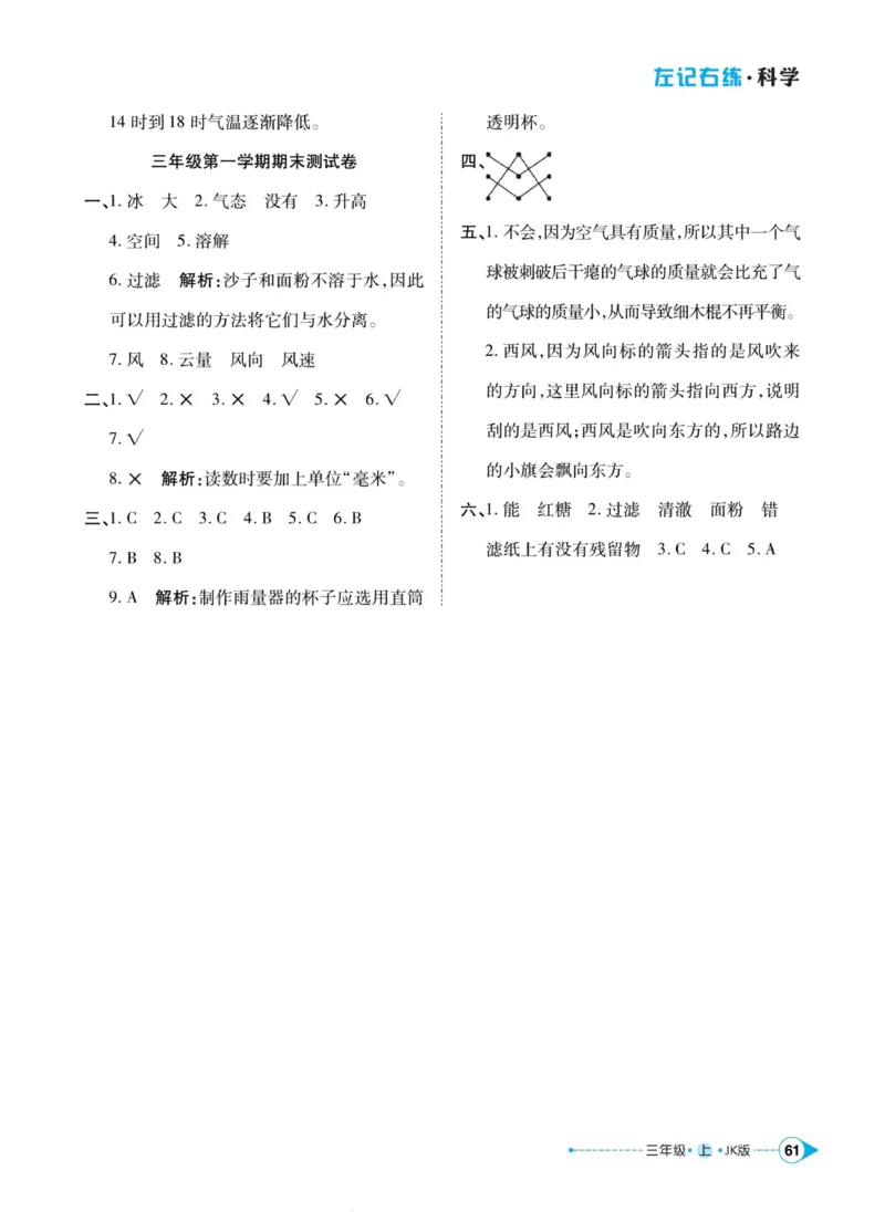 科学教科版左记右练3年级上册_2024年人教版小学数学一二三四五六年级上册下册期中期末试a0747_小学全科《同步练习+精品试卷》打包下载（1-6年级单元月考期中期末试卷）_小学科学