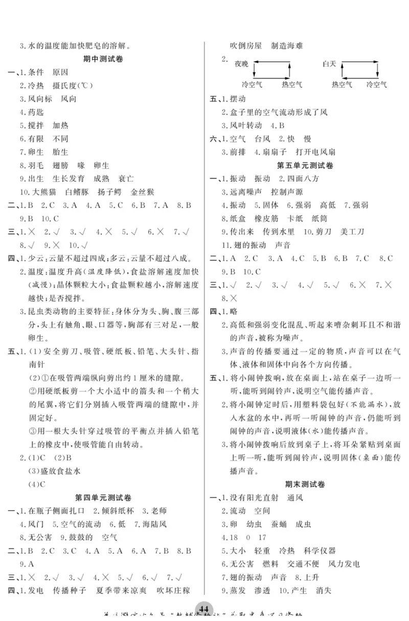 智能训练&middot;科学三年级上册大象版_2024年人教版小学数学一二三四五六年级上册下册期中期末试a0747_小学全科《同步练习+精品试卷》打包下载（1-6年级单元月考期中期末试卷）_小学科学