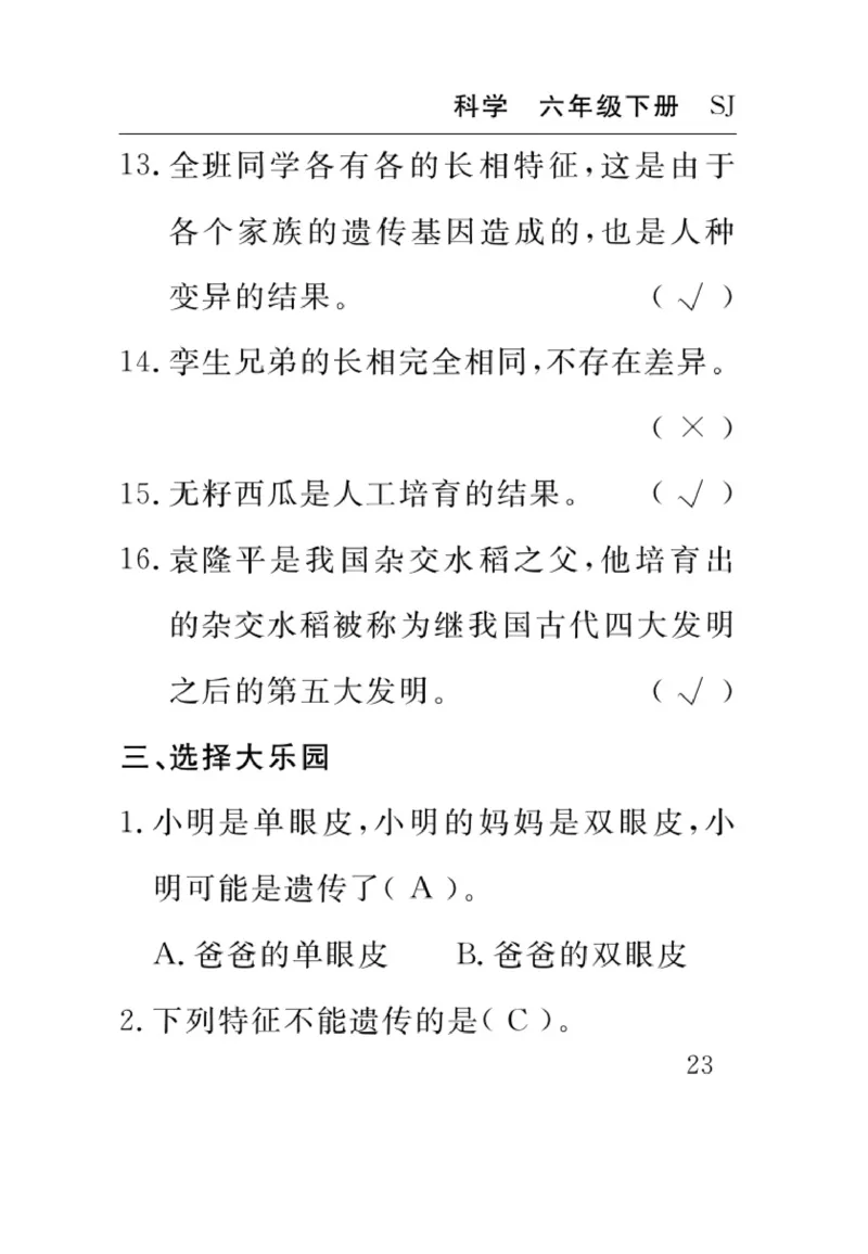 苏教版科学六年级下册速记速查_2024年人教版小学数学一二三四五六年级上册下册期中期末试a0747_小学全科《同步练习+精品试卷》打包下载（1-6年级单元月考期中期末试卷）_小学科学