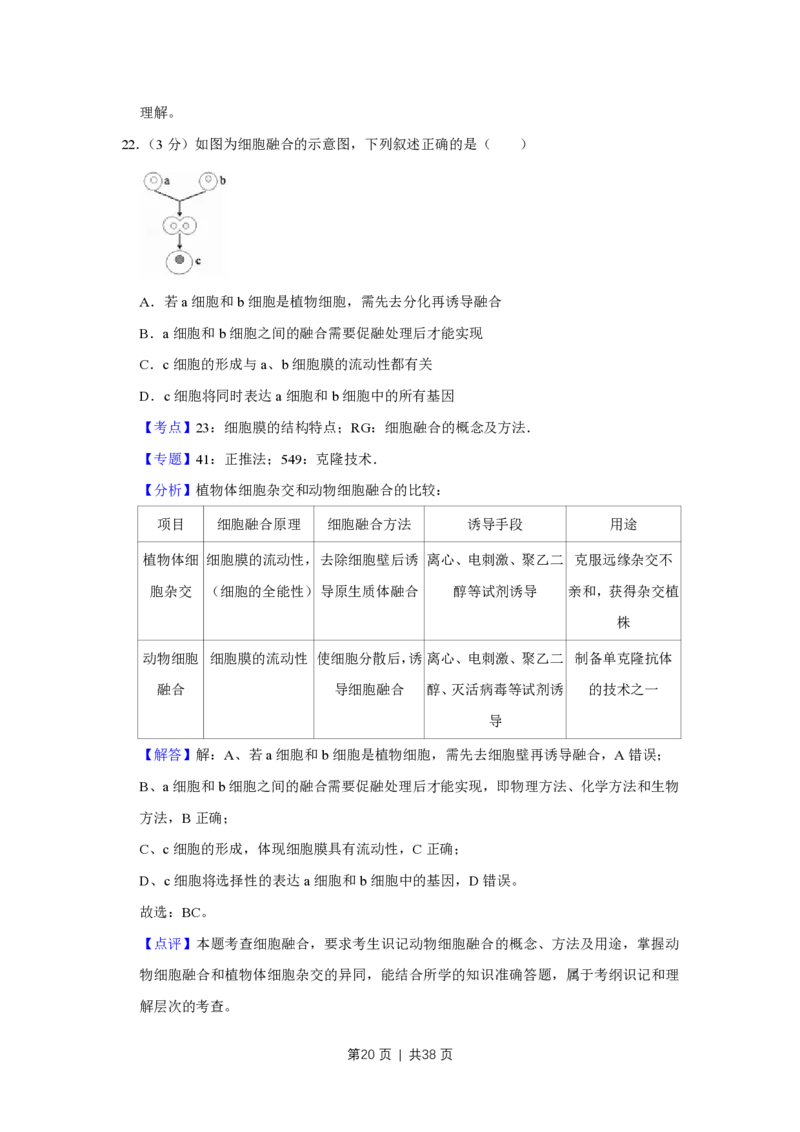 2018年高考生物试卷（江苏）（解析卷）_生物历年高考真题_新&middot;PDF版2008-2025&middot;高考生物真题_生物（按省份分类）2008-2025_2008-2025&middot;（江苏）生物高考真题