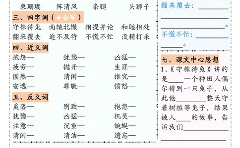 00601-8单元八大考点默写单三下语文(1)_三年级上下册资料_三年级下册小红书同款资料_三下语文