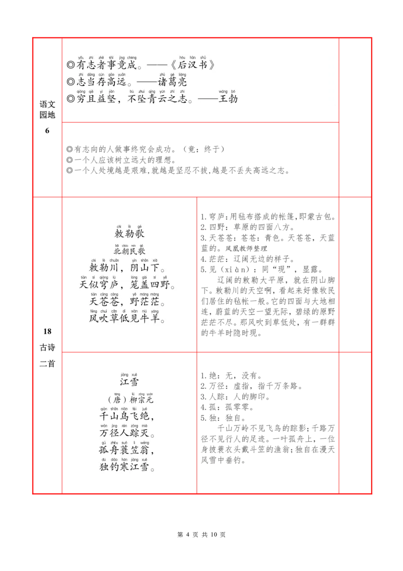 ❤25秋二语上必背内容+默写表2025年9月_1-6语文上必背和默写