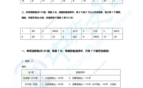 02-2025年一建市政集训A卷：答案及解析_2026年一级建造师_2026年一建市政_2025年一建市政SVIP_05-考前密训✿央企特训✿机构普押_43-市政《集训AB卷》ZJ