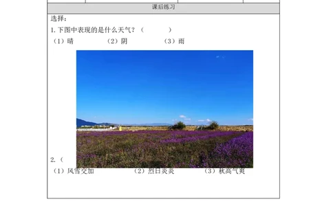 0930二年级科学(教科版)各种各样的天气-4练习题_二年级上下册资料_小学二年级学习资料-25年更新版_2-09、小学二年级科学上册_教科版_课时练